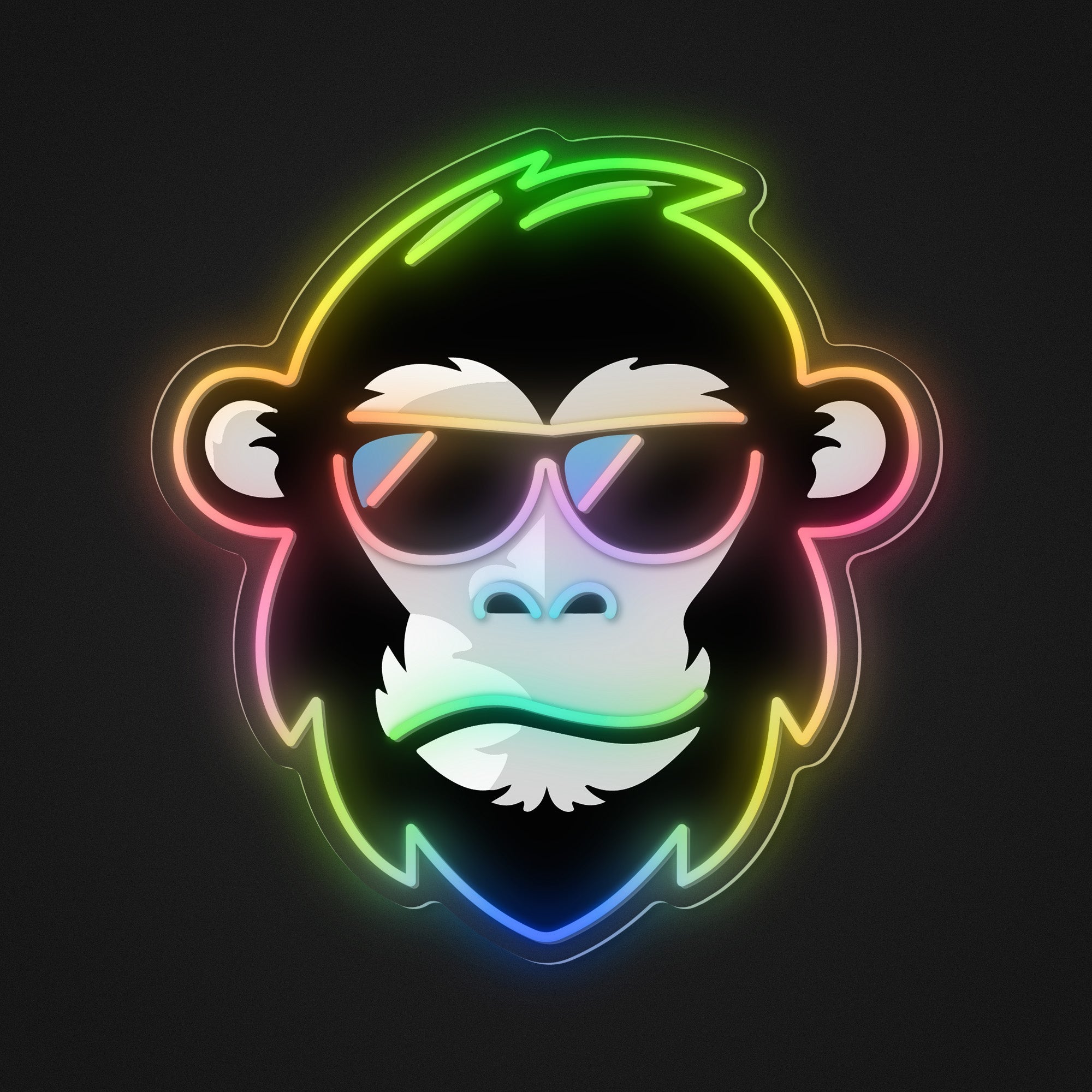 Hip Monkey with Glasses FloWill LED Neon Sign