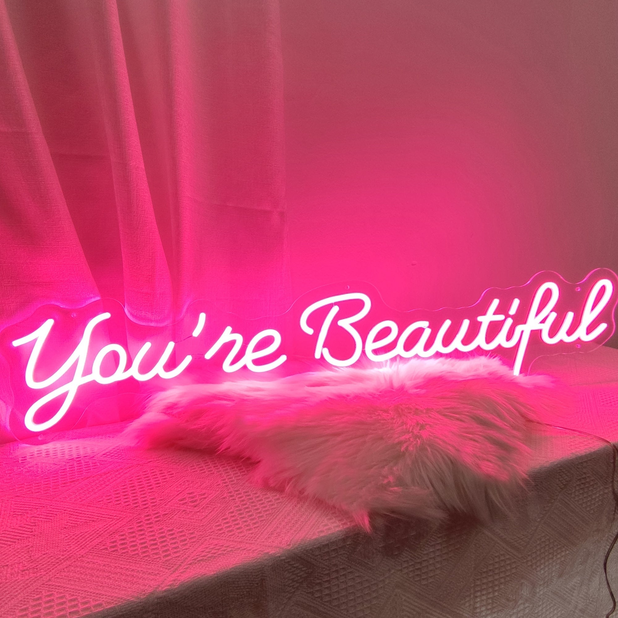 "You're Beautiful" Words Neon Sign for Room