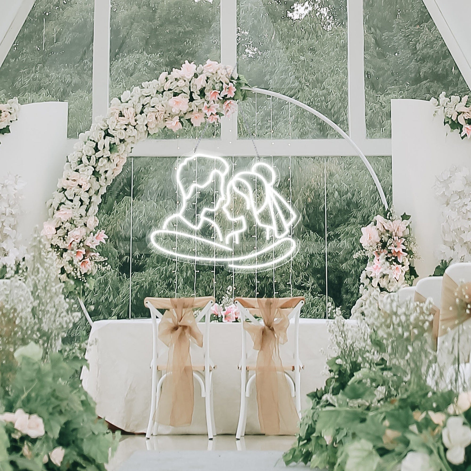 Cuddling Couple Shape Neon Sign