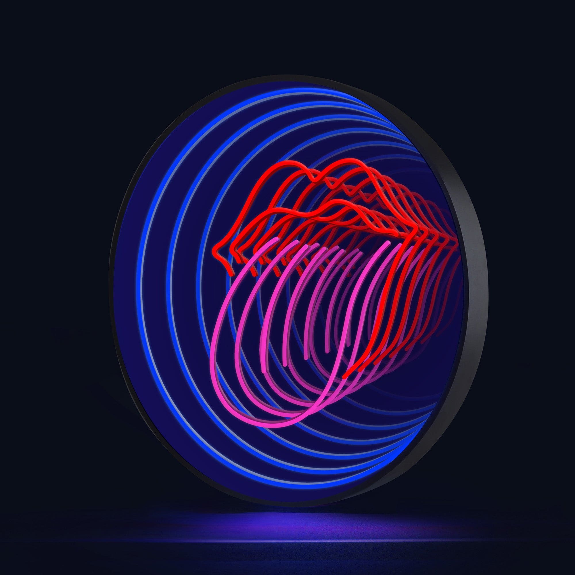 Lips & Tongue Infinity Mirror LED Sign