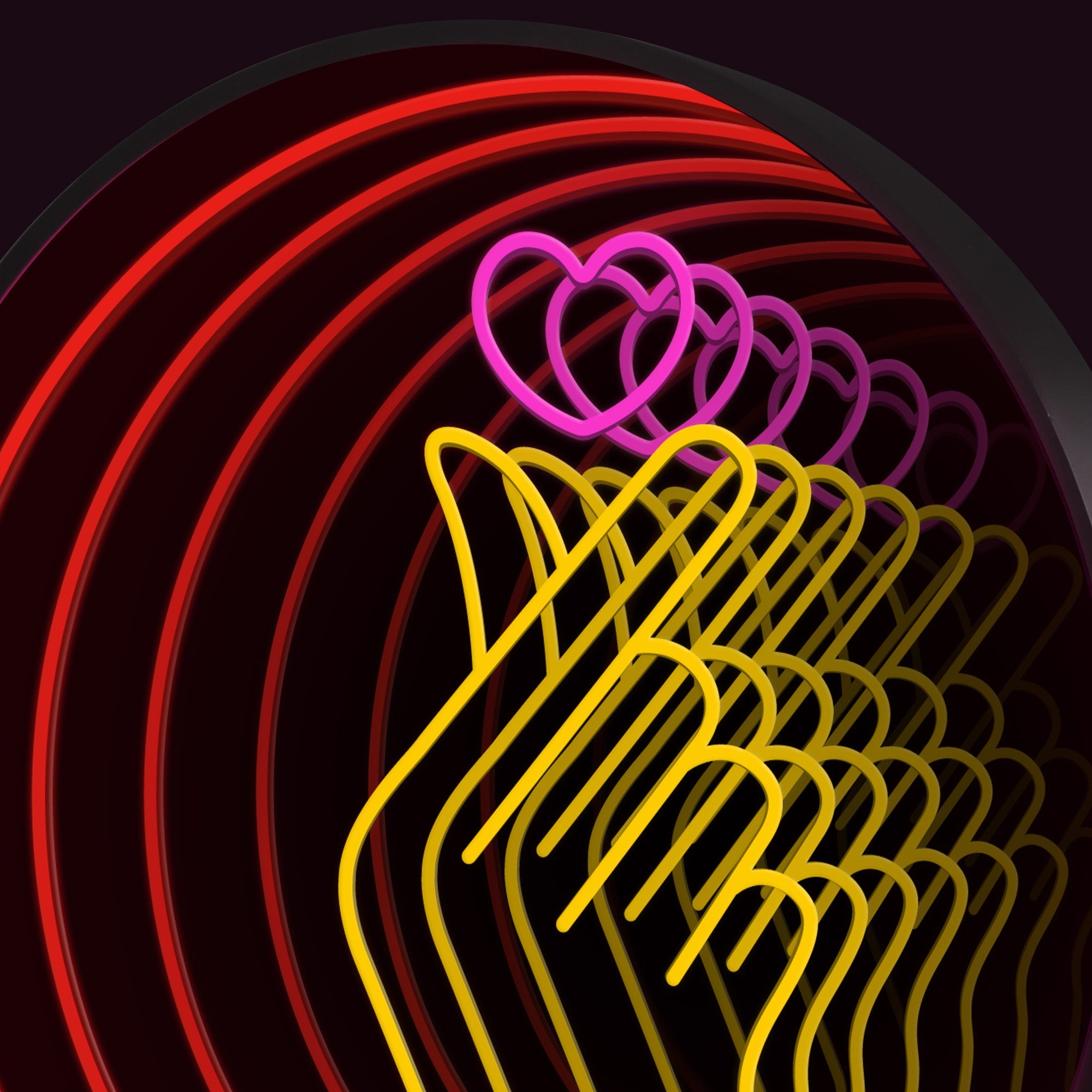 Finger Heart Infinity Mirror LED Sign