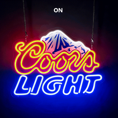 "Coors Light" Mountain Logo Neon Sign