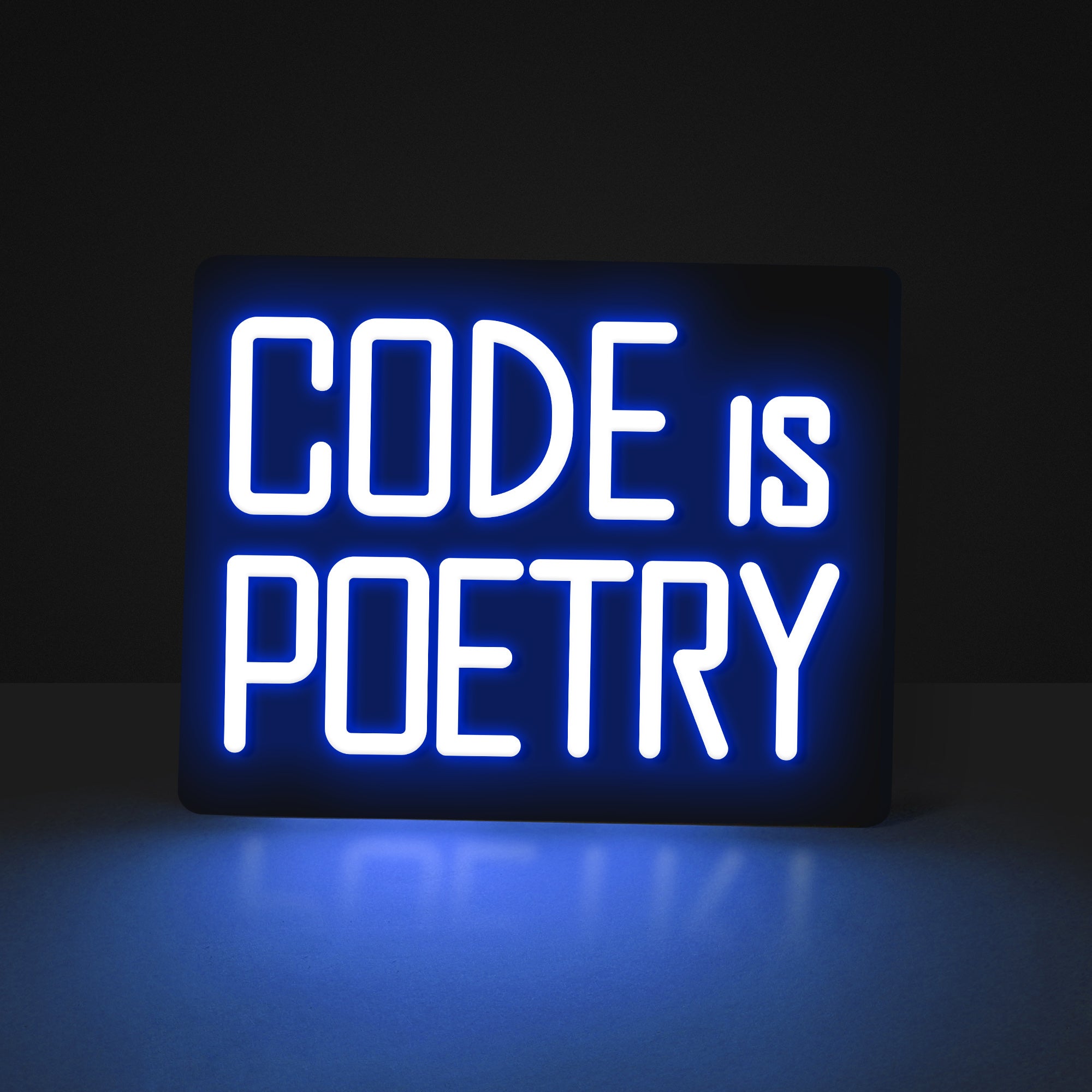 "CODE IS POETRY" Quote Neon Sign for Developers