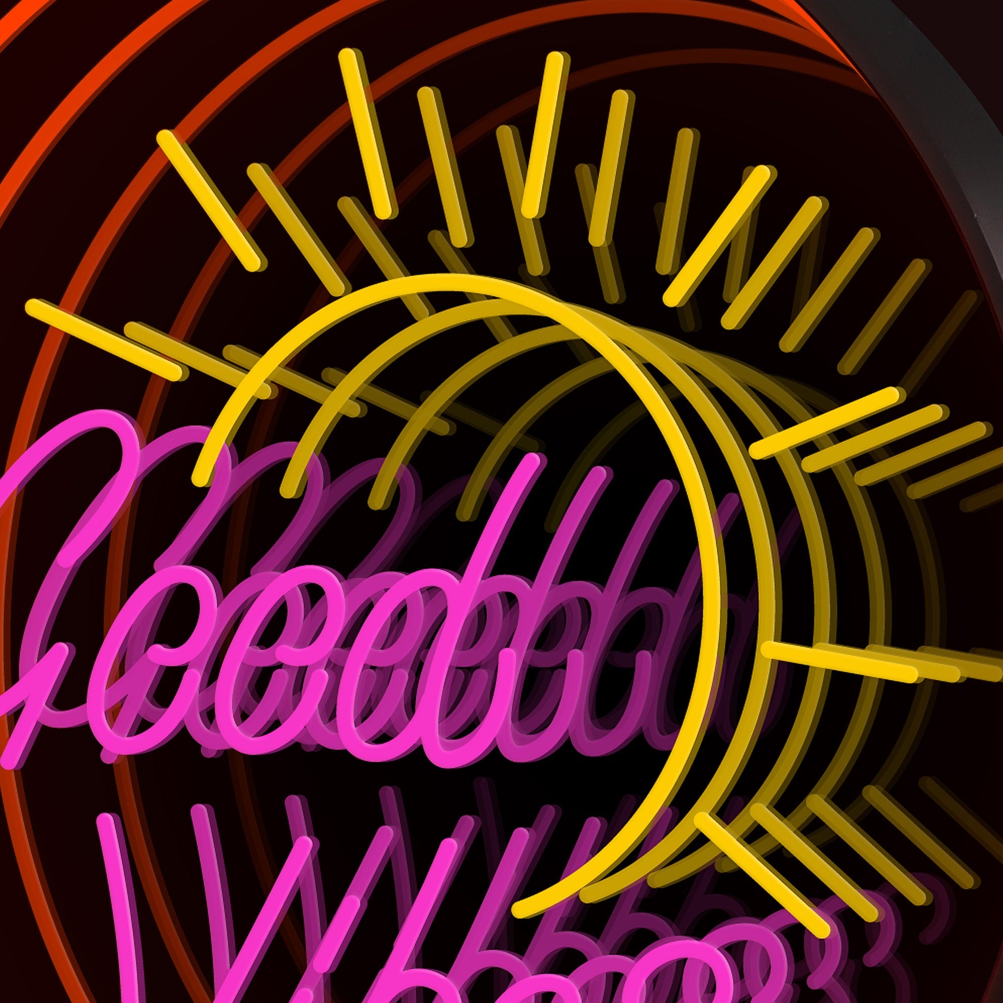 "Good Vibes" Words Sunshine Infinity Mirror LED Sign