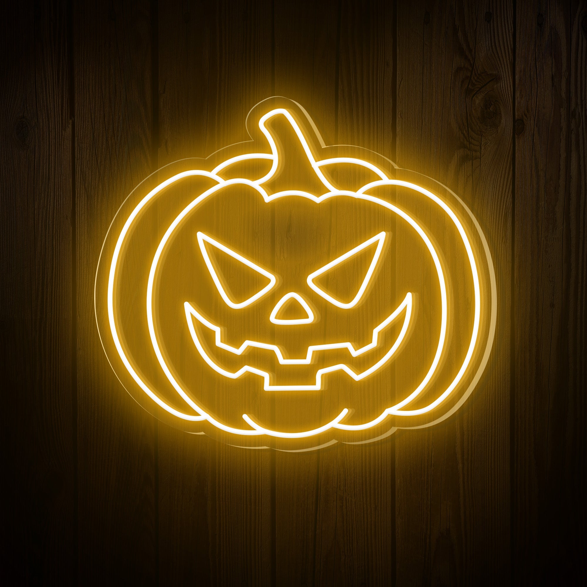 Pumpkin Evil Face Halloween Neon Sign