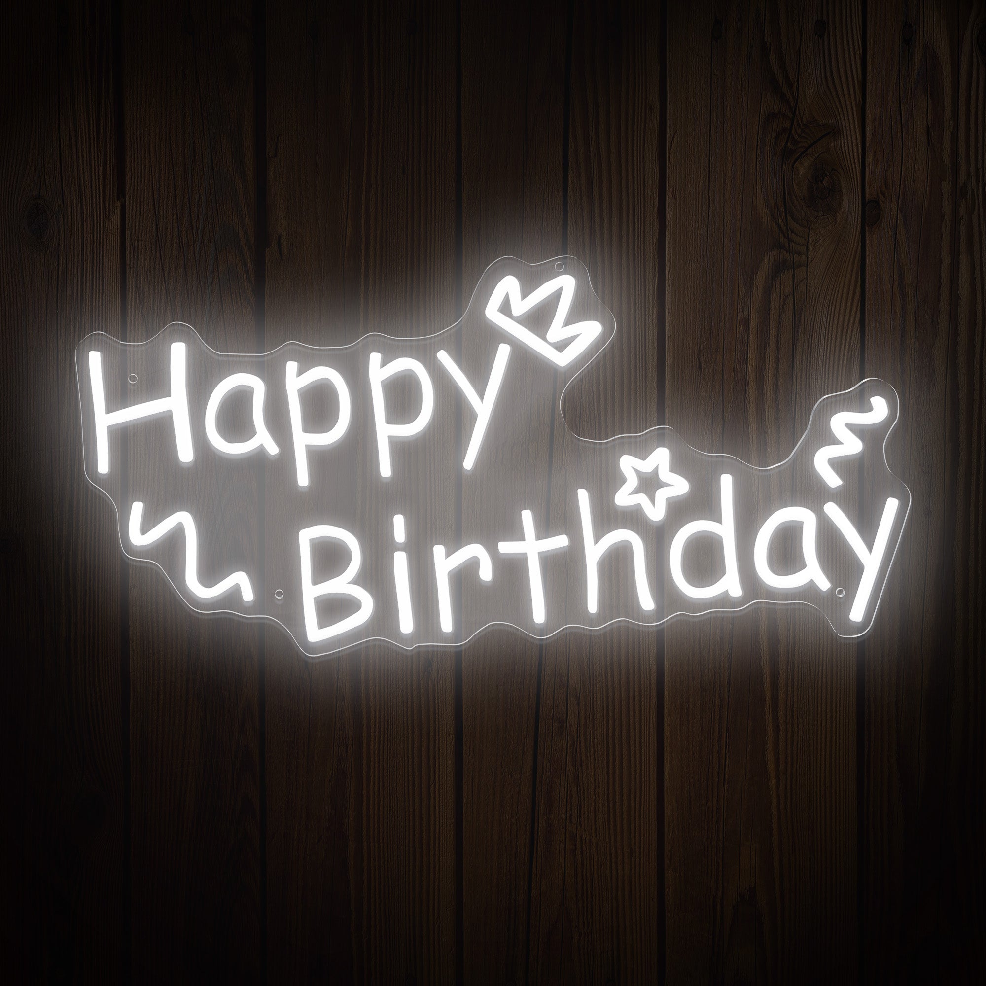 "Happy Birthday" Decorative Words Neon Sign