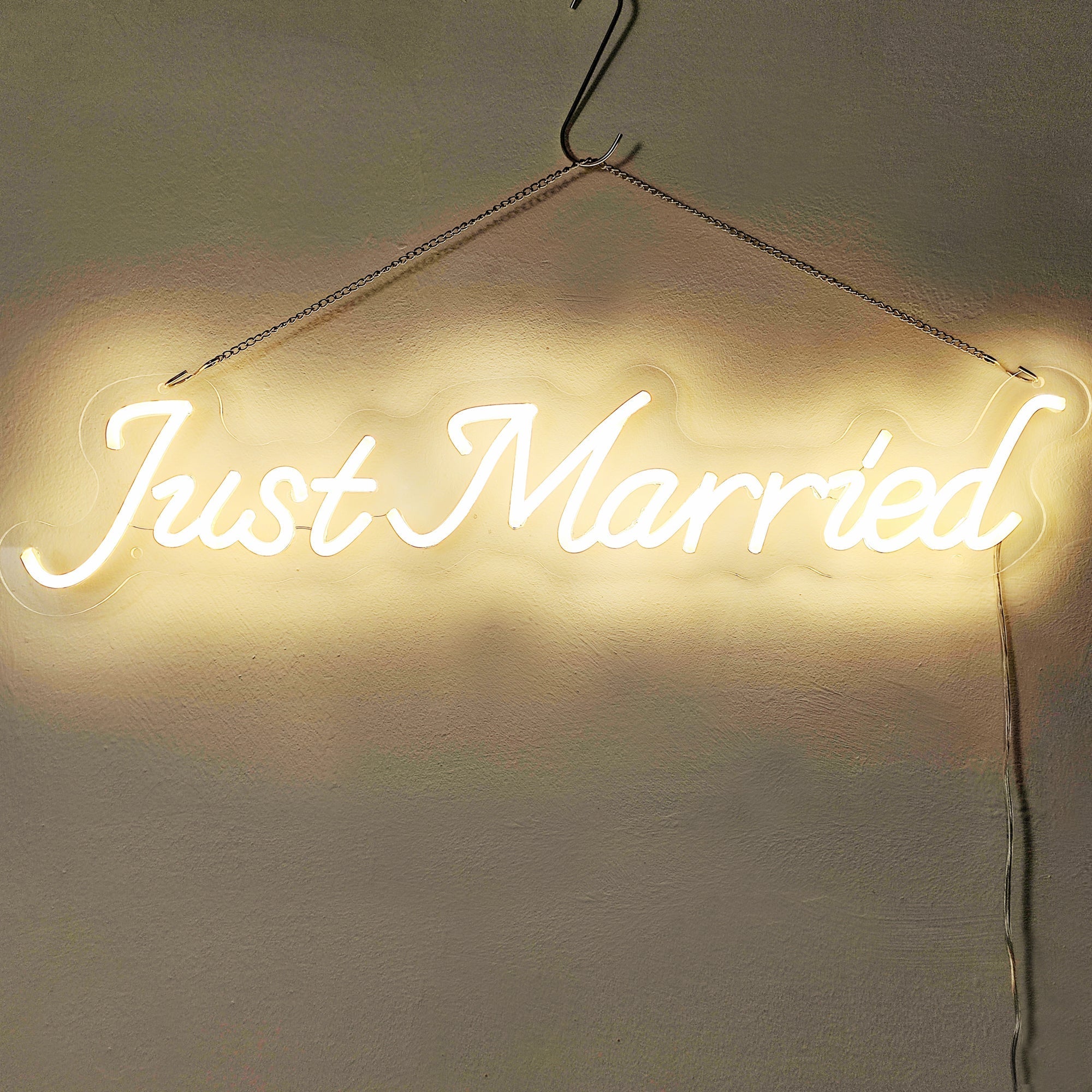"Just Married" Words Neon Sign