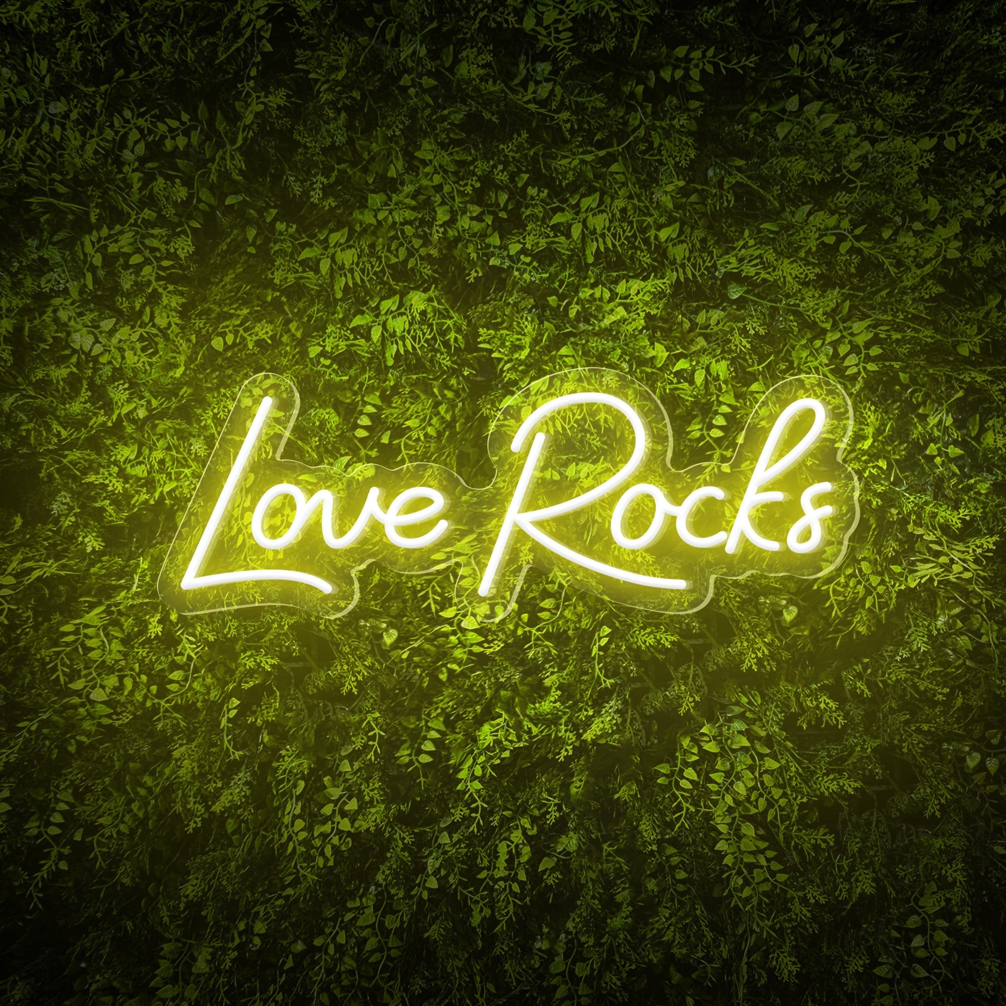 "Love Rocks" Words Neon Sign for Weddings & Proposals