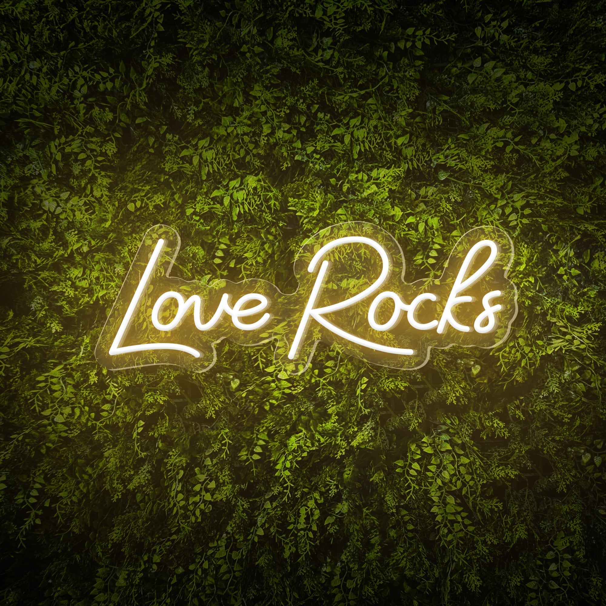 "Love Rocks" Words Neon Sign for Weddings & Proposals