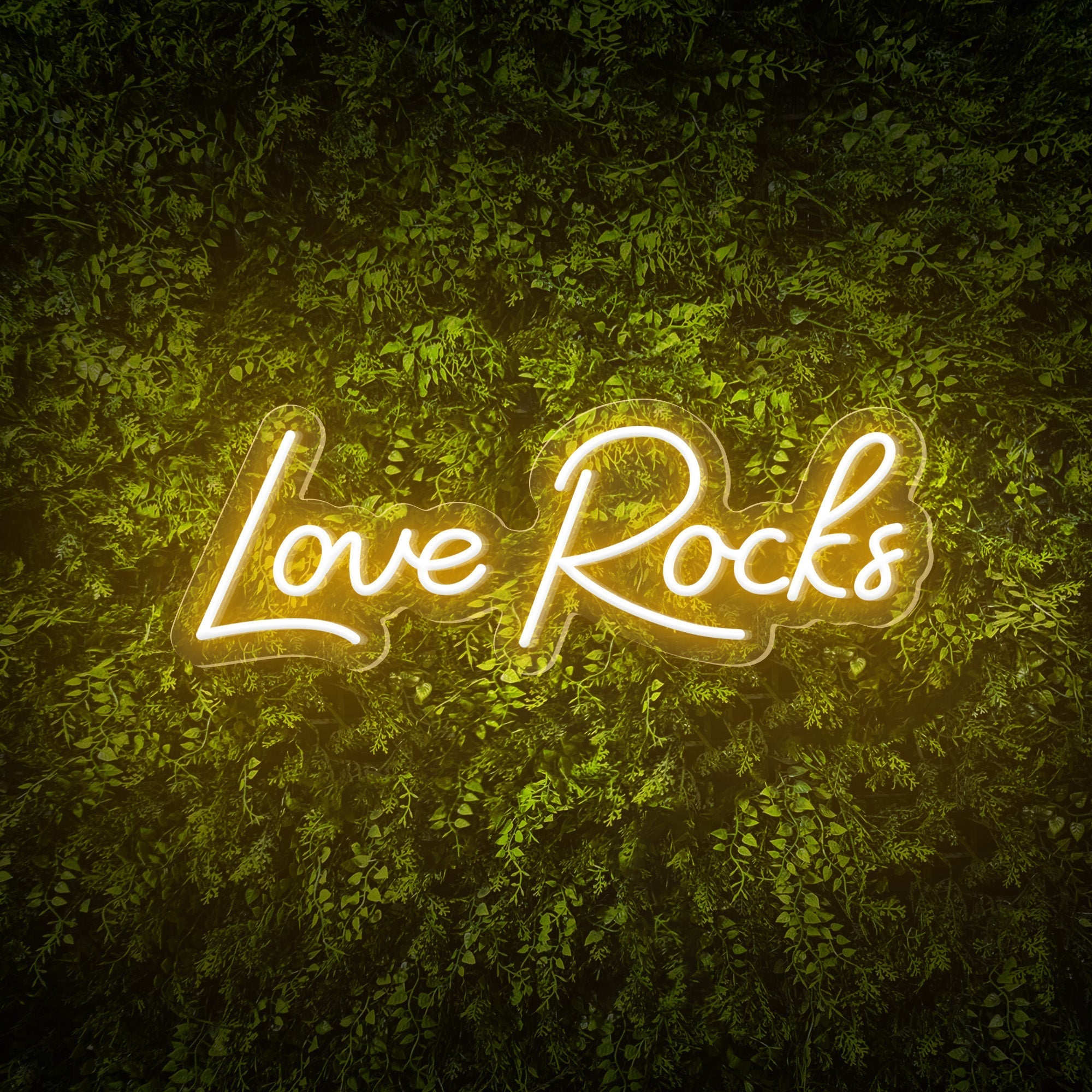 "Love Rocks" Words Neon Sign for Weddings & Proposals
