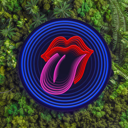 Lips & Tongue Infinity Mirror LED Sign