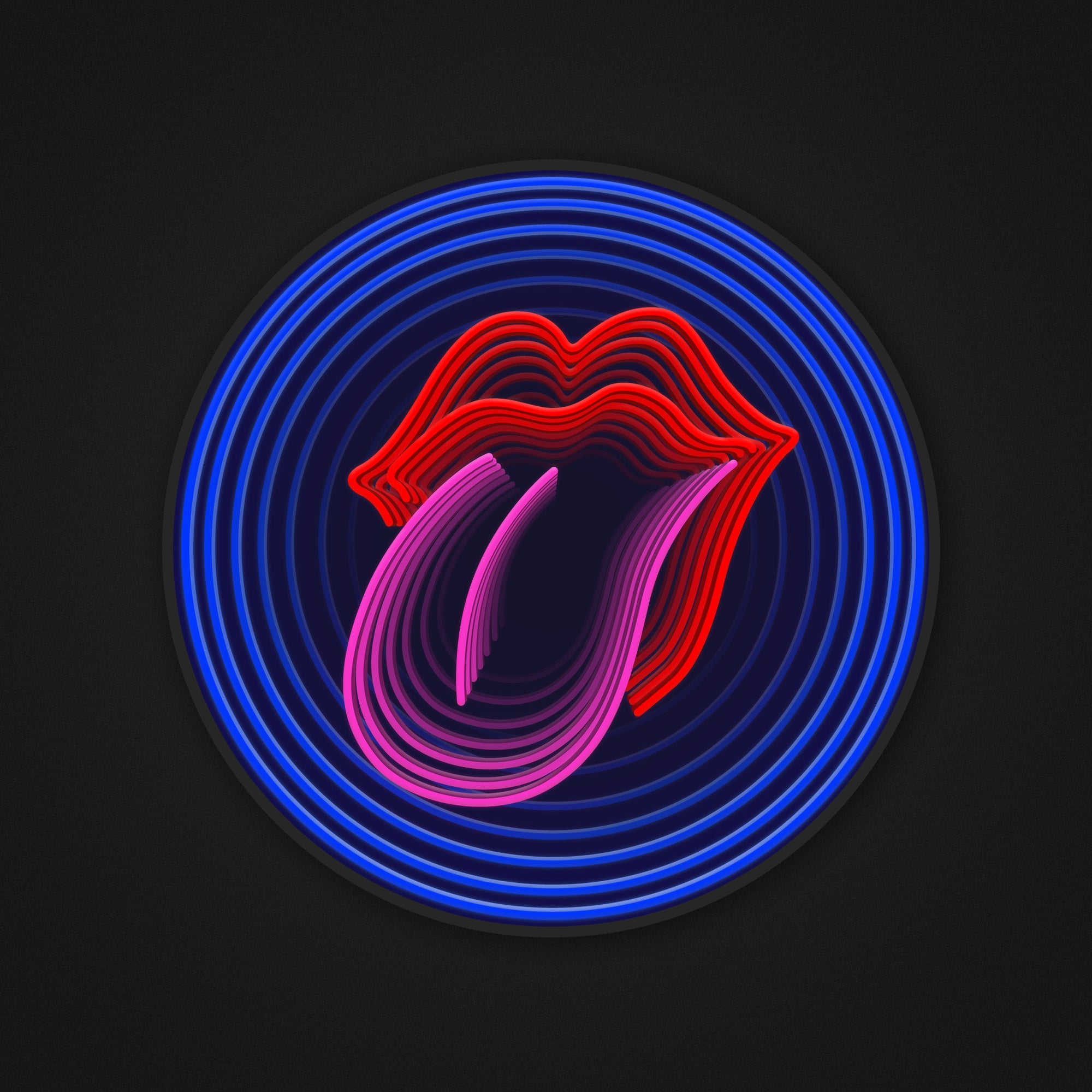 Lips & Tongue Infinity Mirror LED Sign