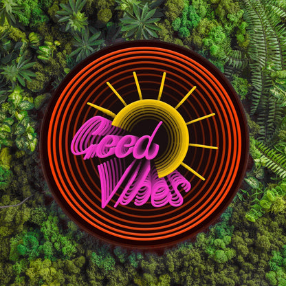"Good Vibes" Words Sunshine Infinity Mirror LED Sign