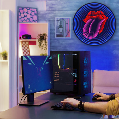 Lips & Tongue Infinity Mirror LED Sign