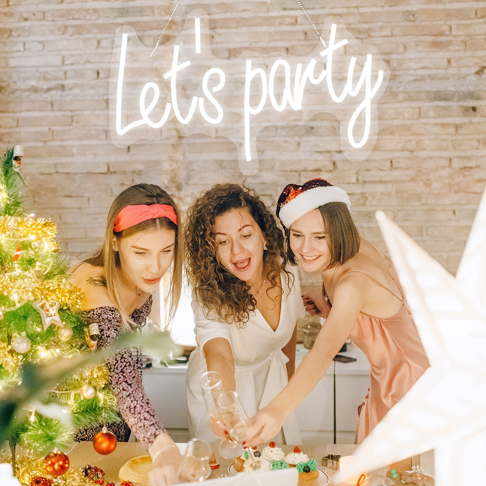 "Let's Party" Words Neon Sign for Special Occasions