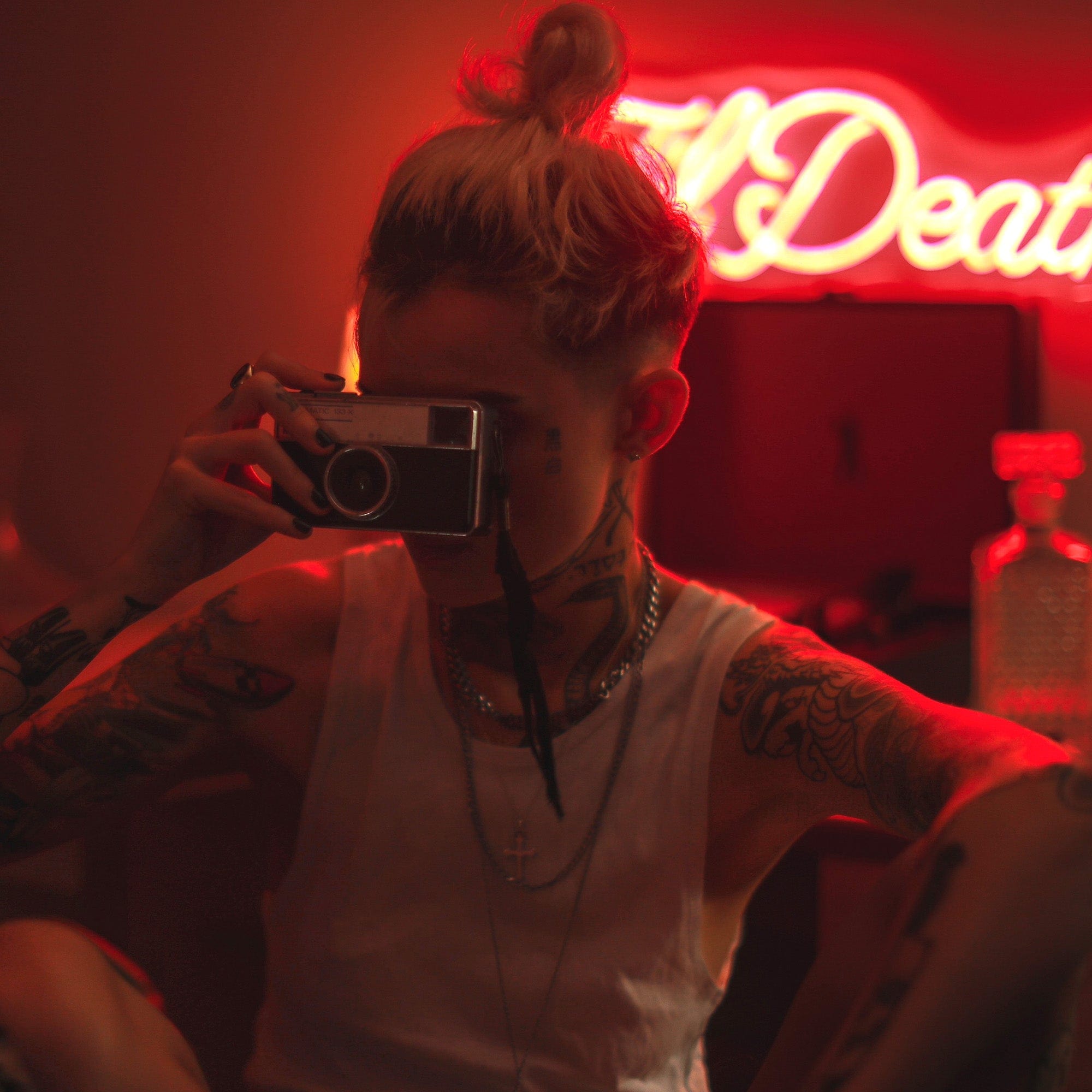 "TilDeath" Curlicued Words Neon Sign for Room