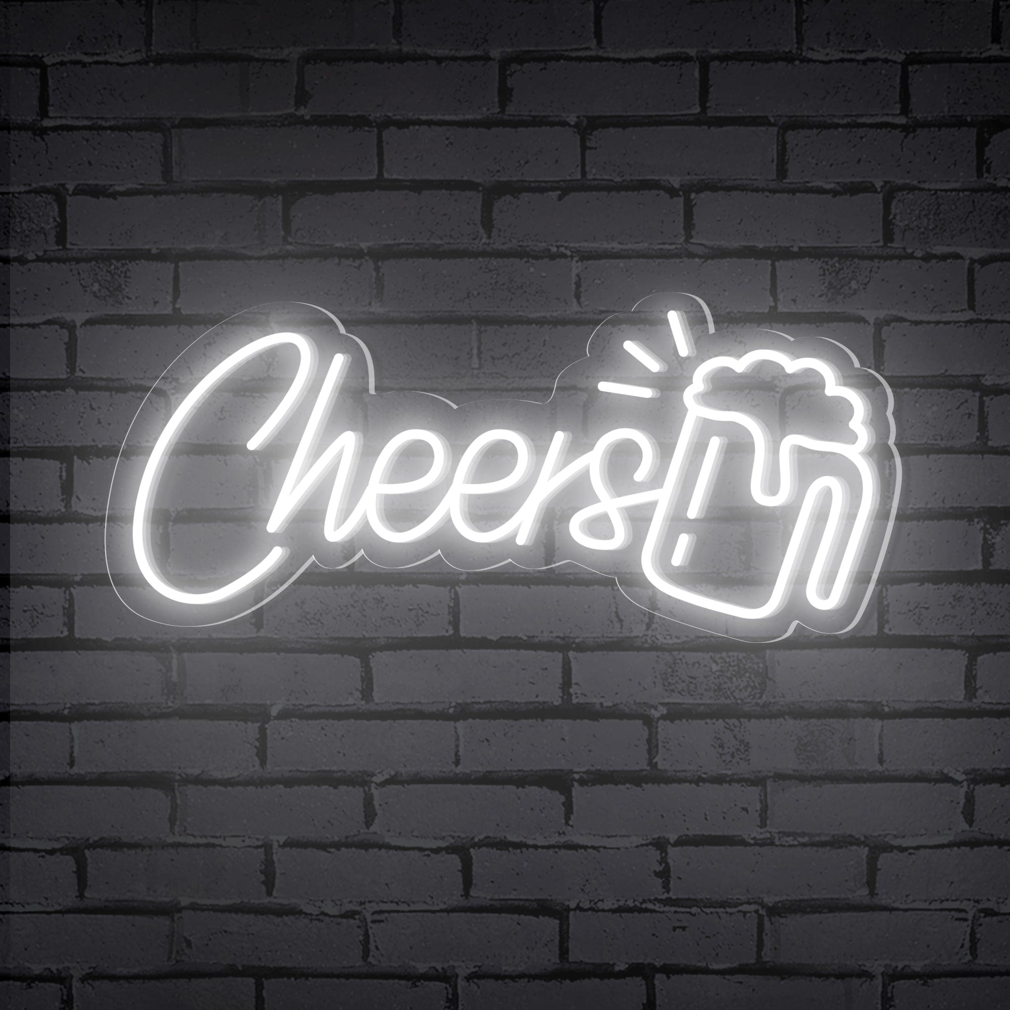 "Cheers" Word Beer Mug Neon Sign