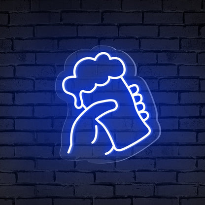 Handheld Beer Glass Neon Bar Sign