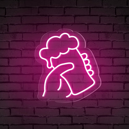 Handheld Beer Glass Neon Bar Sign