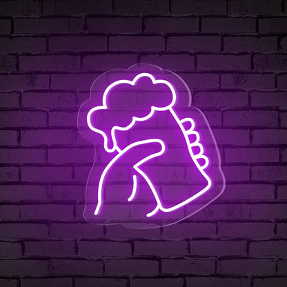 Handheld Beer Glass Neon Bar Sign