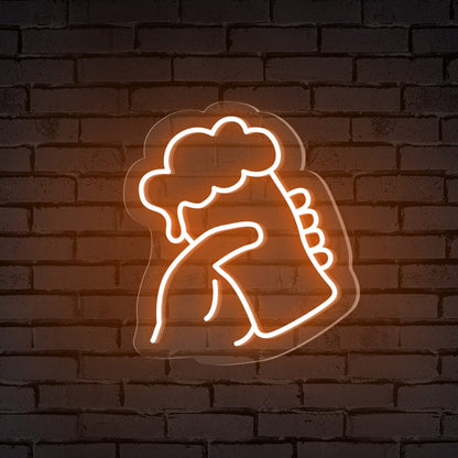 Handheld Beer Glass Neon Bar Sign