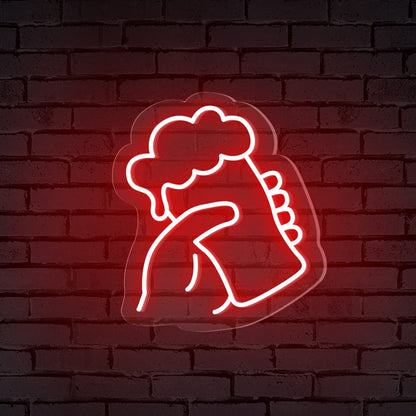 Handheld Beer Glass Neon Bar Sign