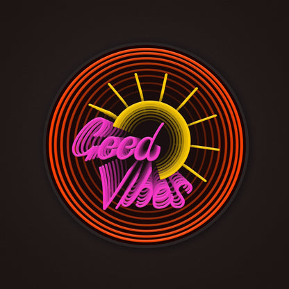 "Good Vibes" Words Sunshine Infinity Mirror LED Sign