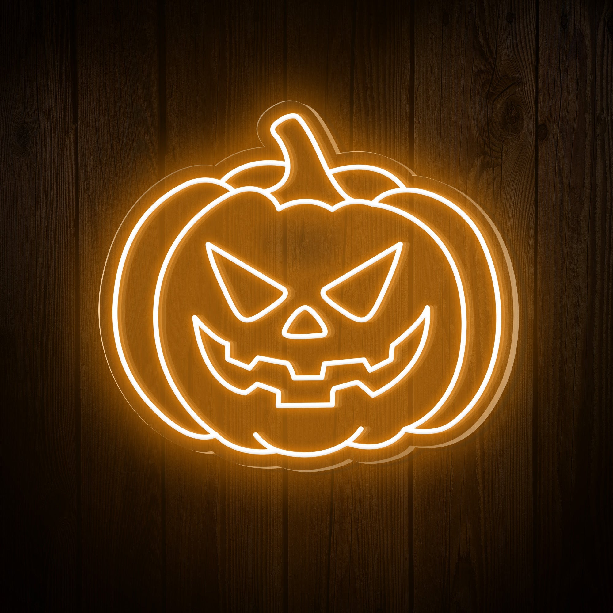 Pumpkin Evil Face Halloween Neon Sign