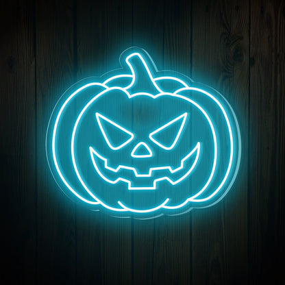 Pumpkin Evil Face Halloween Neon Sign