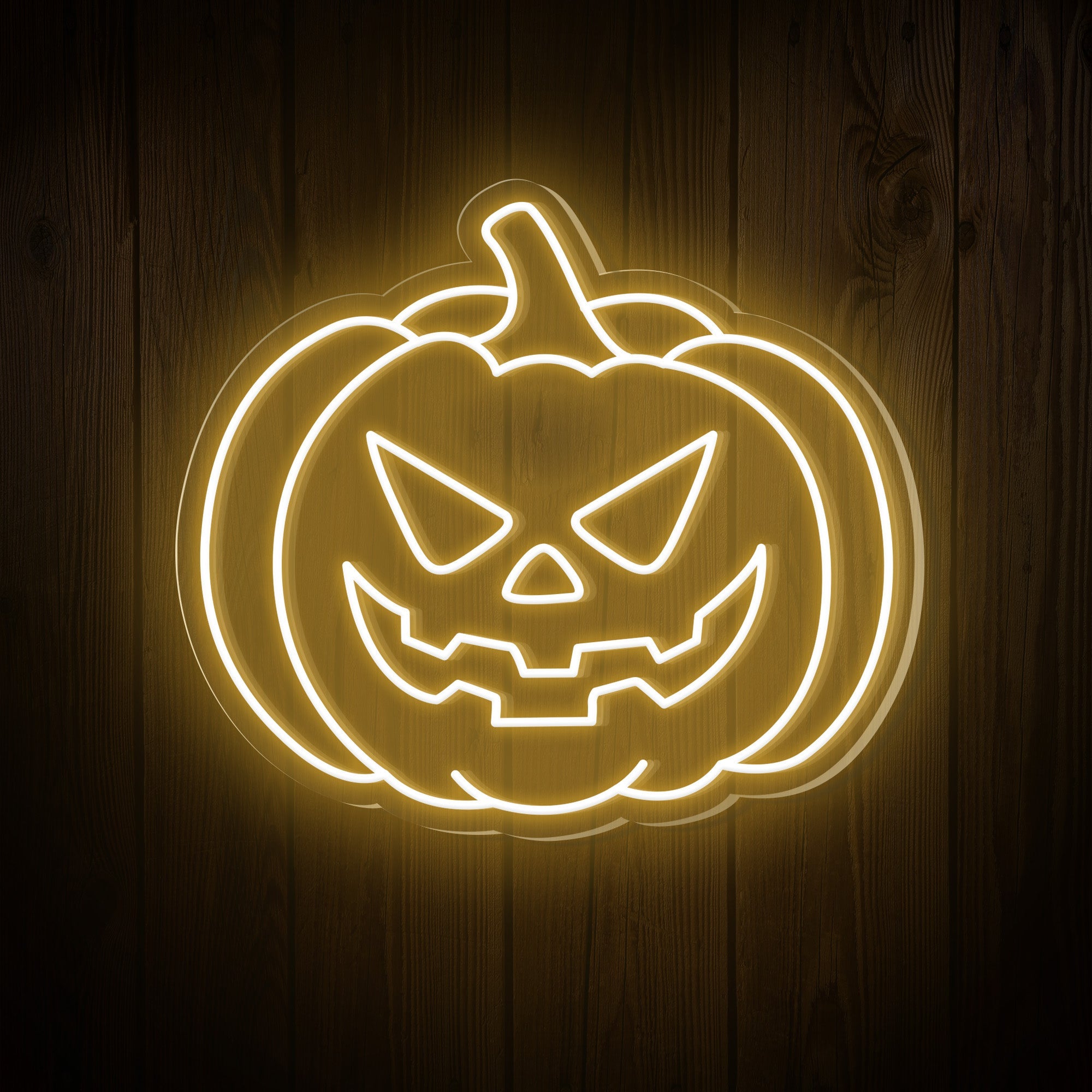 Pumpkin Evil Face Halloween Neon Sign
