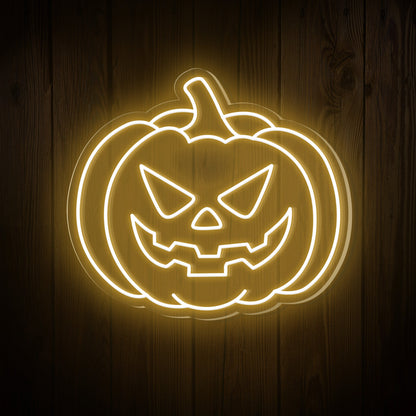 Pumpkin Evil Face Halloween Neon Sign