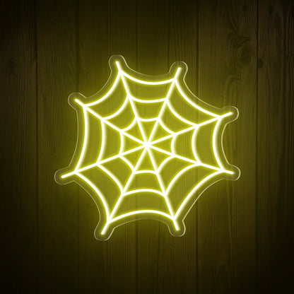 Spider Web Halloween Neon Sign