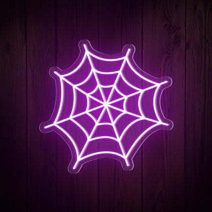 Spider Web Halloween Neon Sign