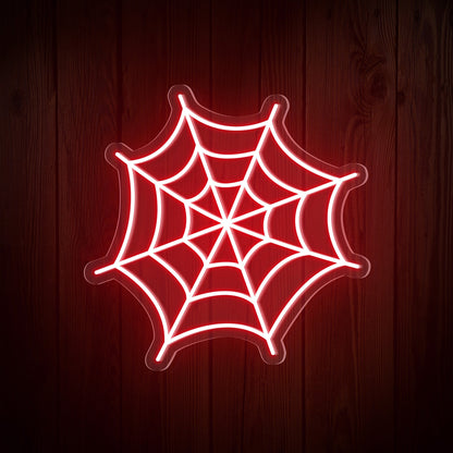 Spider Web Halloween Neon Sign