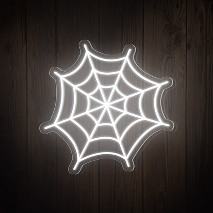 Spider Web Halloween Neon Sign