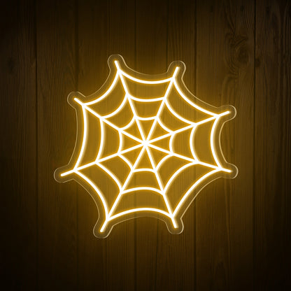 Spider Web Halloween Neon Sign
