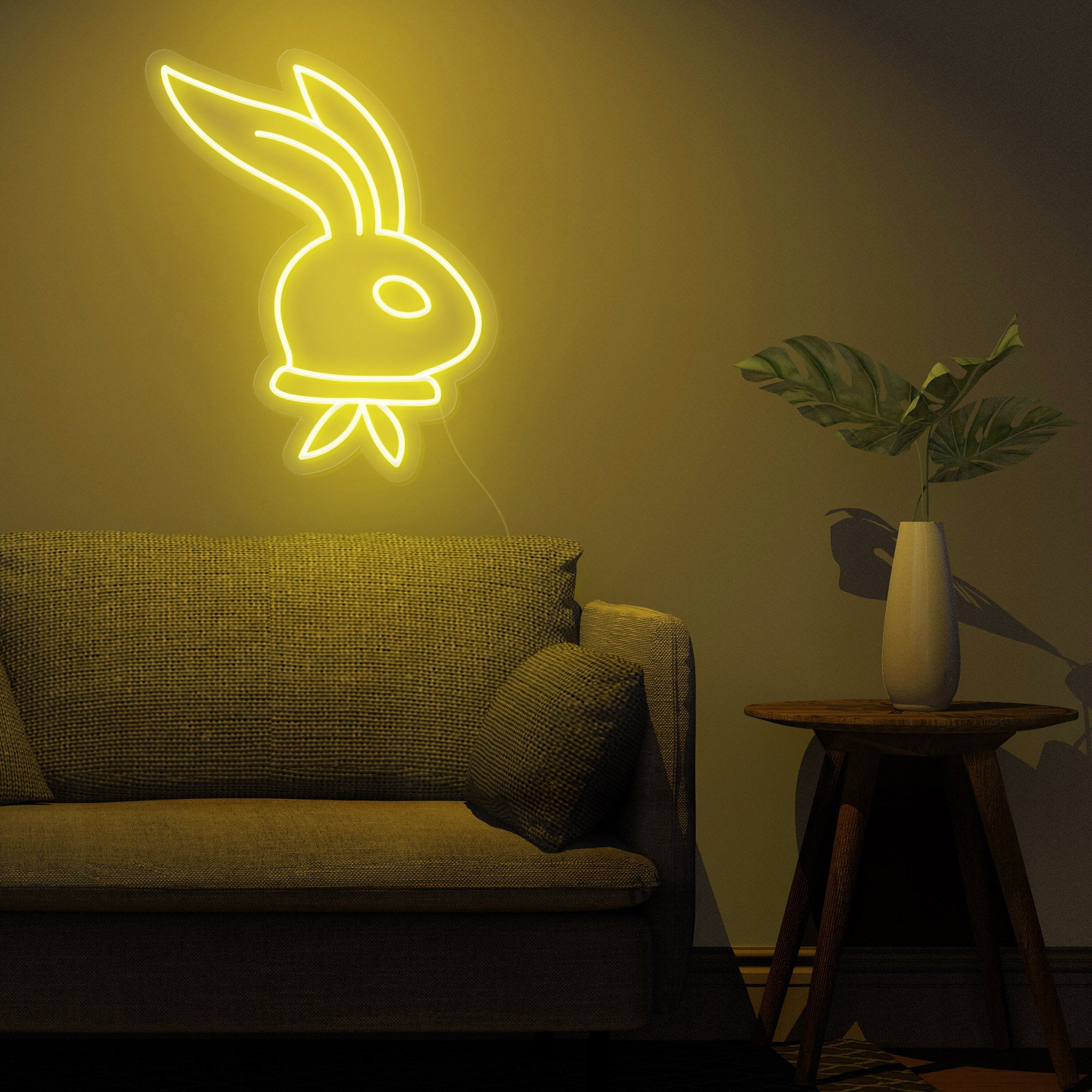Long-Ear Bunny Easter Neon Sign