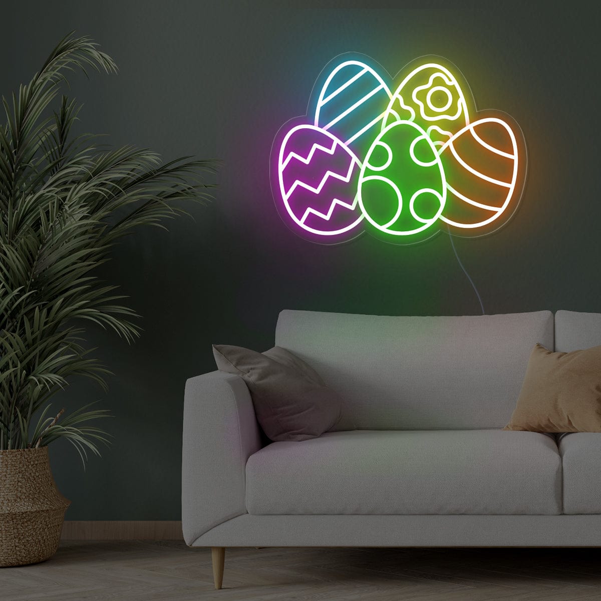 Colorful Eggs Easter Neon Sign