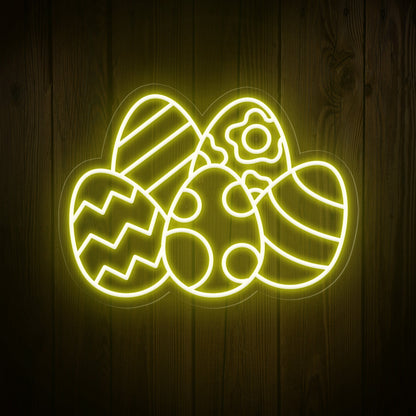 Colorful Eggs Easter Neon Sign