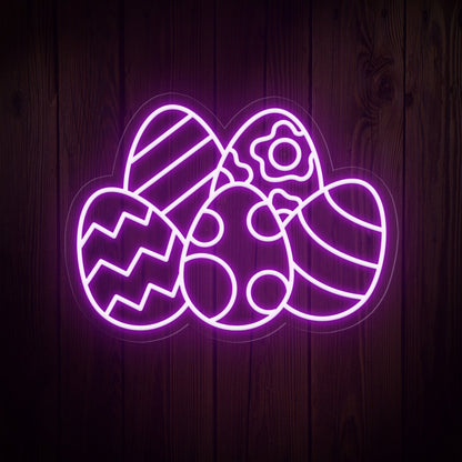 Colorful Eggs Easter Neon Sign