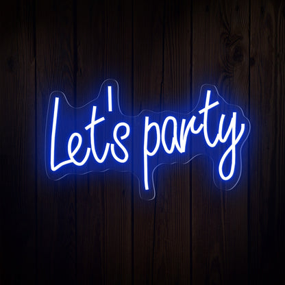 "Let's Party" Words Neon Sign for Special Occasions