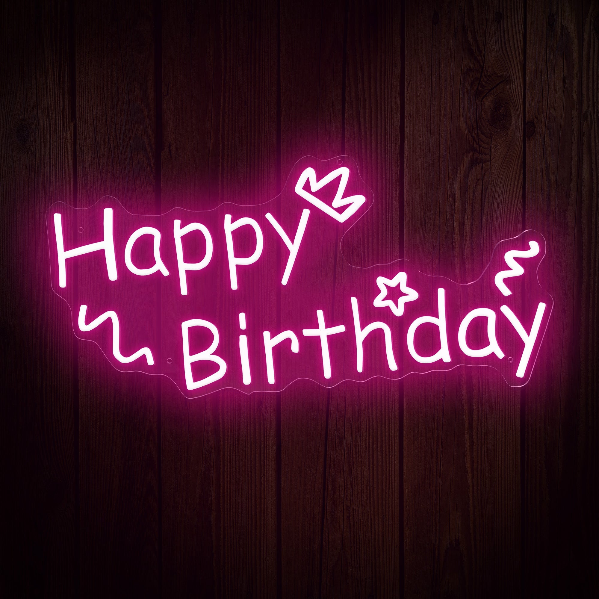 "Happy Birthday" Decorative Words Neon Sign