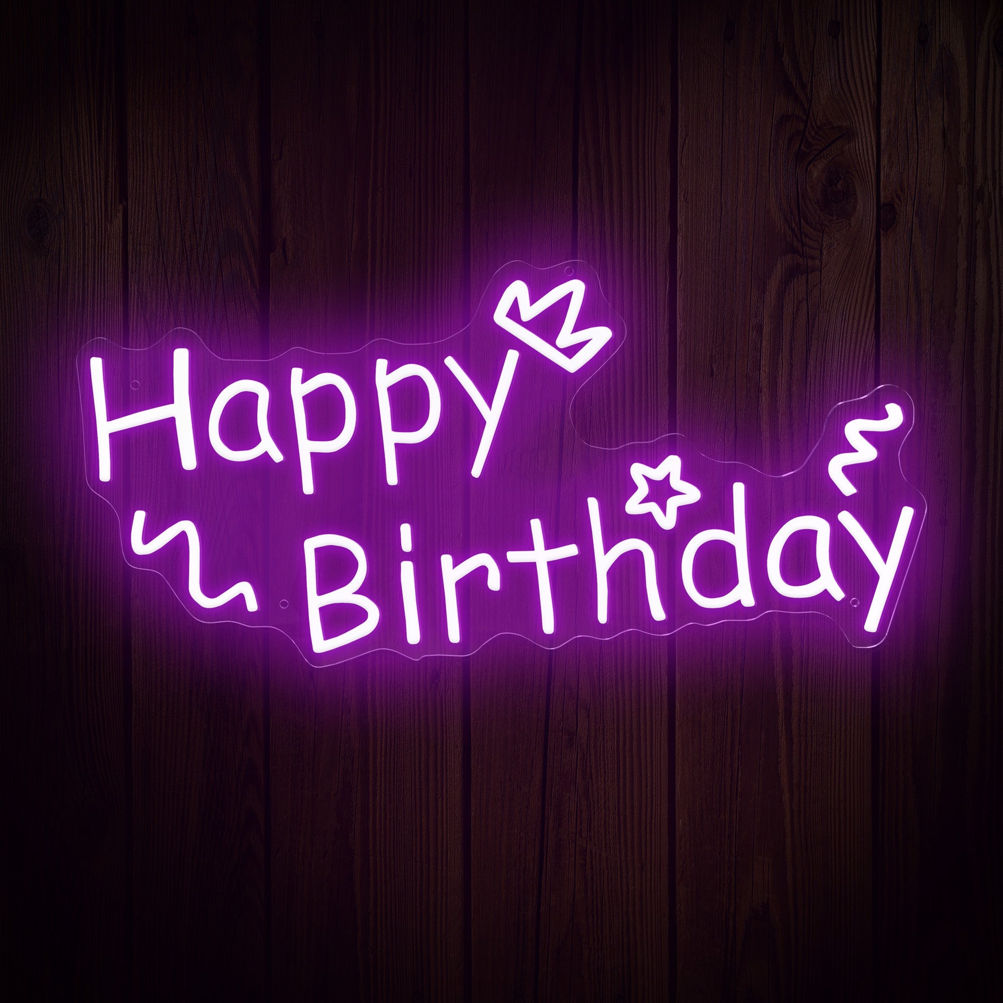 "Happy Birthday" Decorative Words Neon Sign
