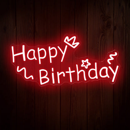 "Happy Birthday" Decorative Words Neon Sign