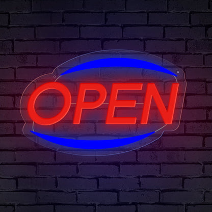 Oval Neon "Open" Sign