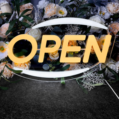 Oval Neon "Open" Sign