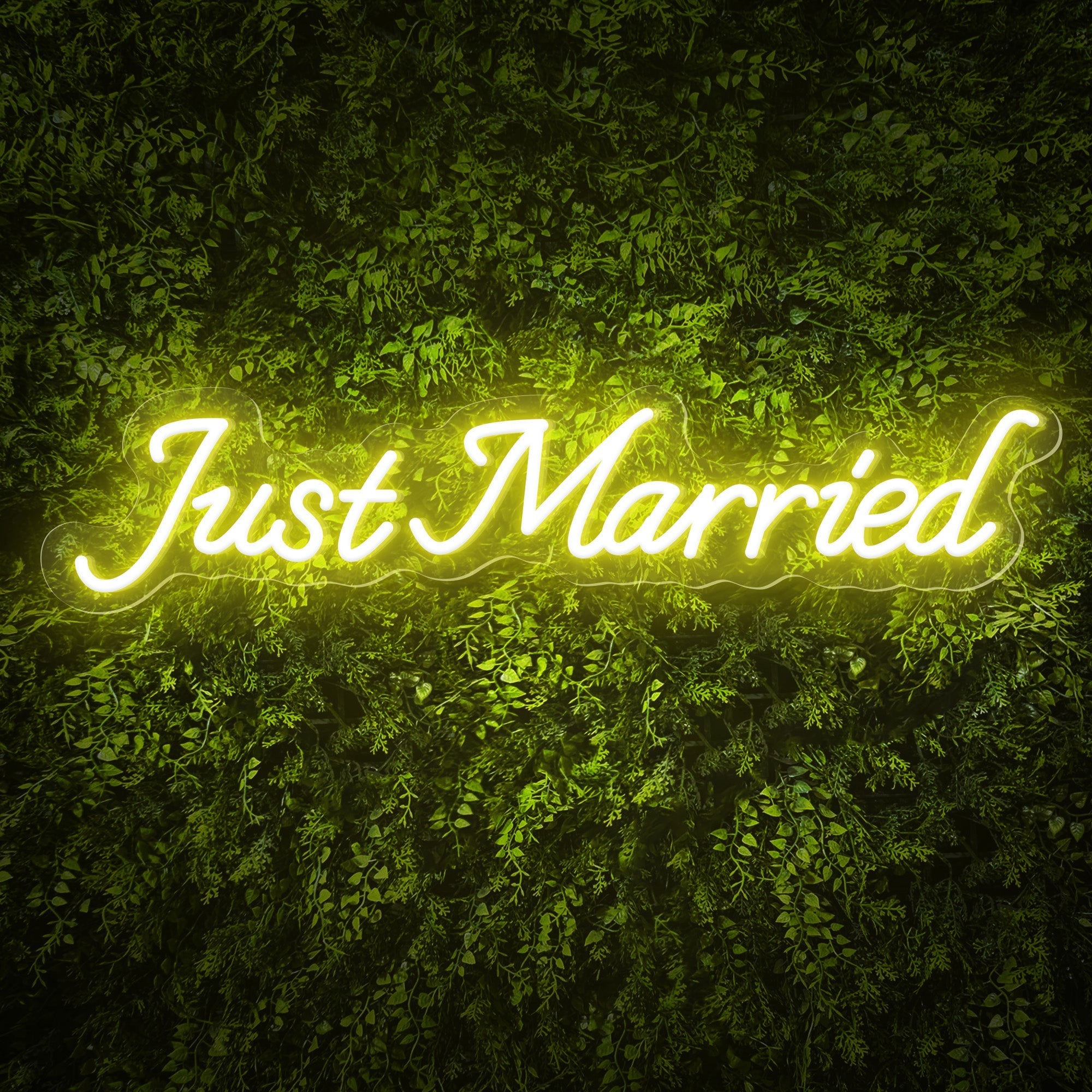 "Just Married" Words Neon Sign