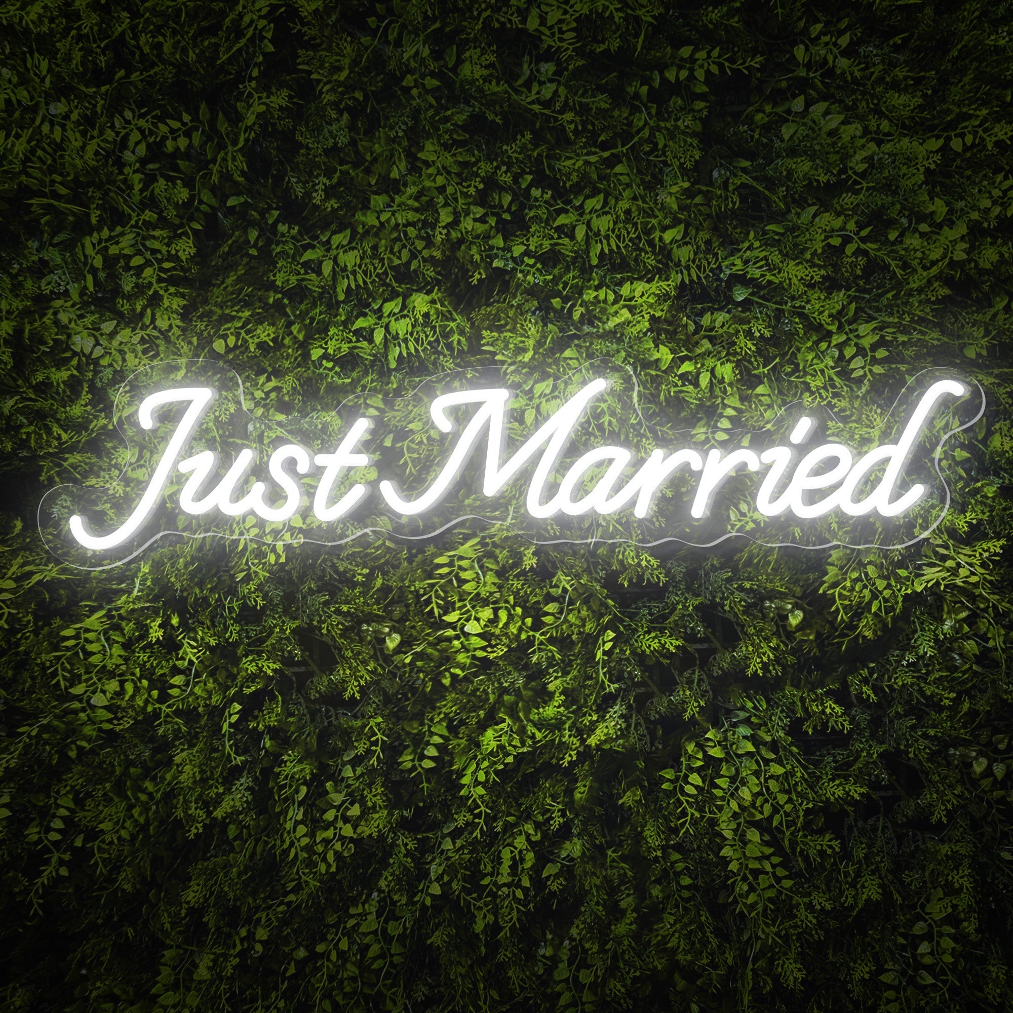 "Just Married" Words Neon Sign