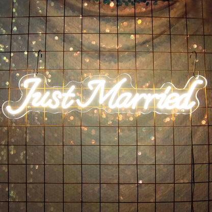 "Just Married" Words Neon Sign