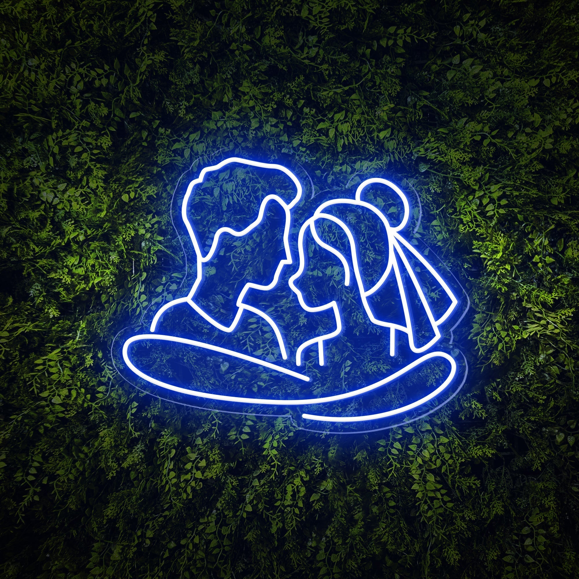 Cuddling Couple Shape Neon Sign